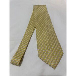 Giorgio Armani 100% Silk Handmade Yellow & Gold Patterned Tie